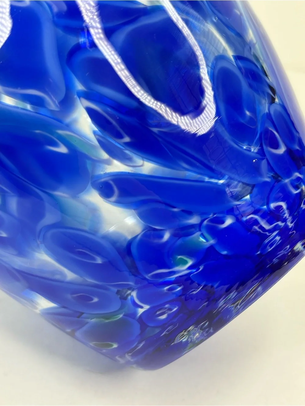 Murano Style Cobalt Blue Green Swirl Art Glass Vase‎ Pier1